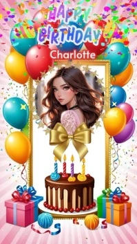 happy birthday greeting card Historia de Instagram template
