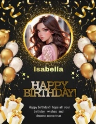 happy birthday greeting card Рекламная листовка (US Letter) template
