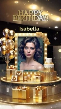 happy birthday greeting card Instagram Story template