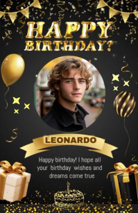 happy birthday greeting card Tabloid template