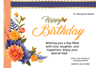 White Birthday Greeting A5 Template