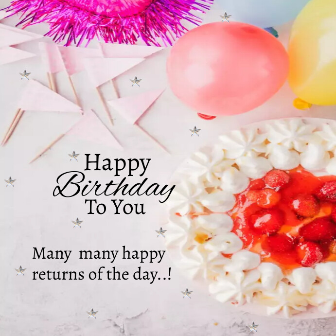 Pinterest Happy Posts happy birthday instagram post Template | PosterMyWall