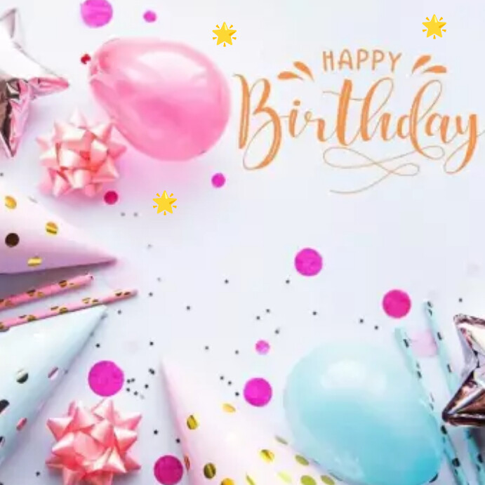 Pinterest Happy Posts Happy birthday Instagram post Template | PosterMyWall