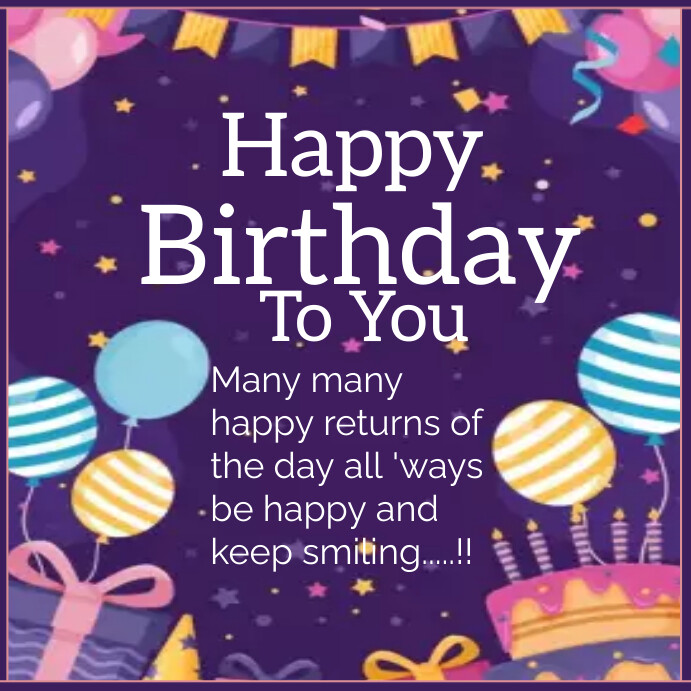Pinterest Happy Posts happy birthday instagram post Template | PosterMyWall