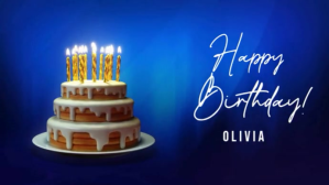 Blue Happy Birthday Instagram Post Digital Display Template
