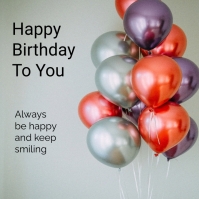 Blue Modern Happy Birthday Instagram Post Template | PosterMyWall