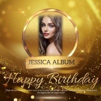 Marron Elegant Birthday Celebration โพสต์บน Instagram Template