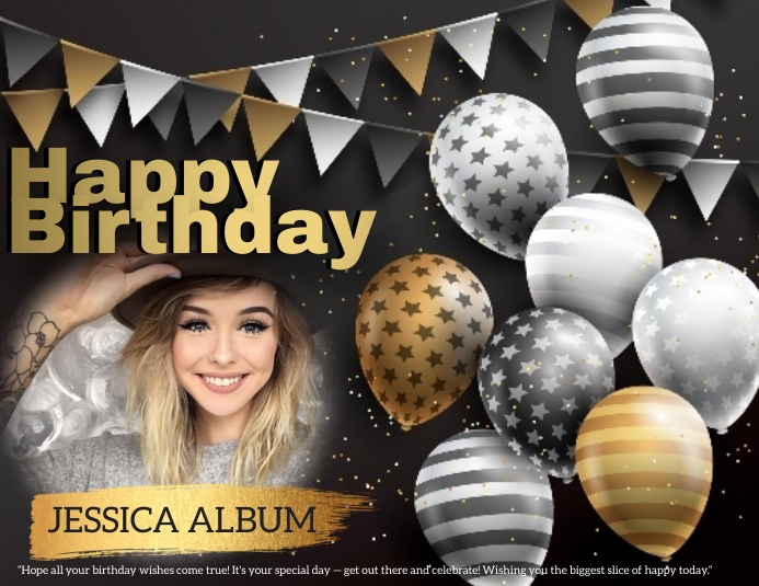 HAPPY BIRTHDAY INSTAGRAM POST TEMPLATE Folheto (US Letter)