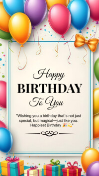 Happy birthday instagram story template