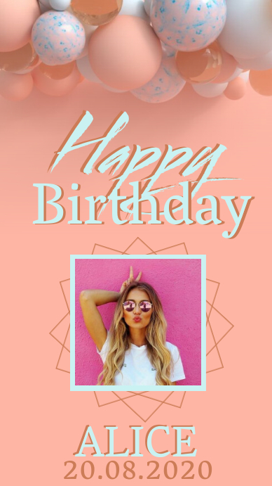 HAPPY BIRTHDAY INSTAGRAM STORY TEMPLATE | PosterMyWall