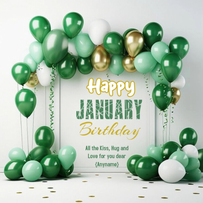 Happy birthday January Template | PosterMyWall
