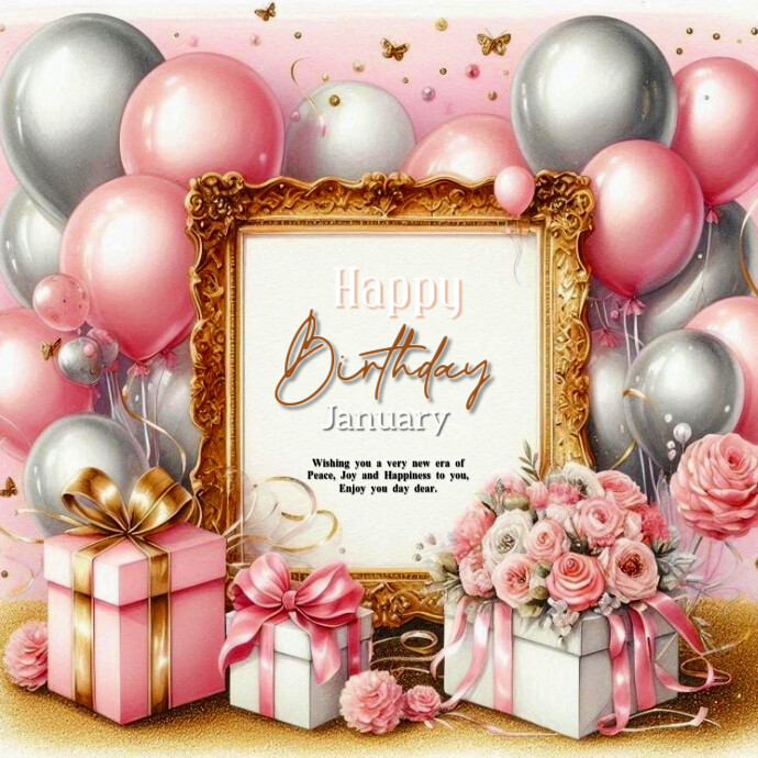 Happy birthday January Template | PosterMyWall