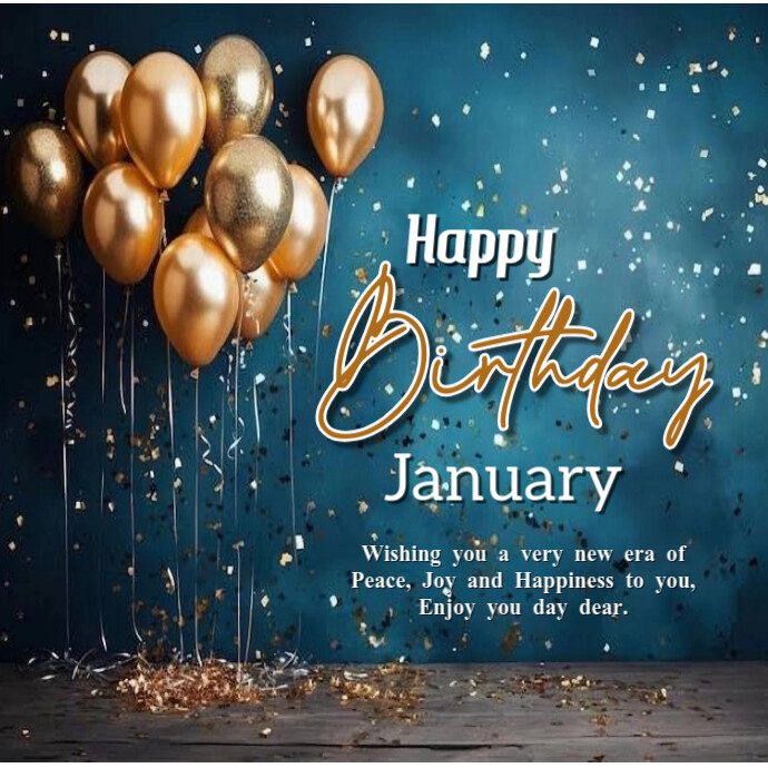 Happy birthday January Logo template
