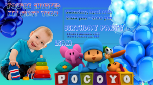 Birthday Invitation Digitalt display Template