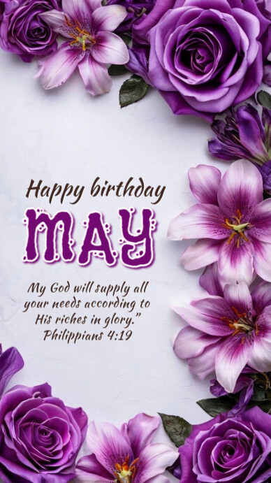 Happy birthday may Template | PosterMyWall