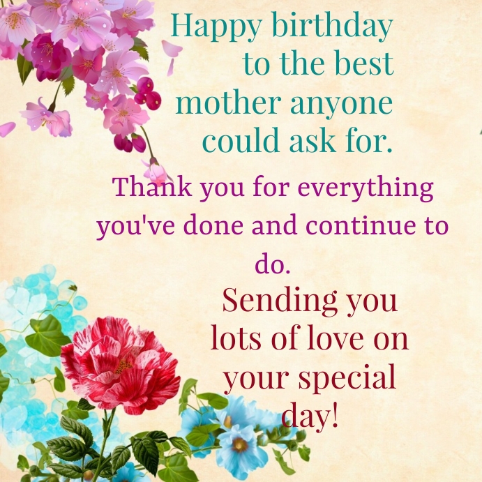 Happy birthday mom Template | PosterMyWall