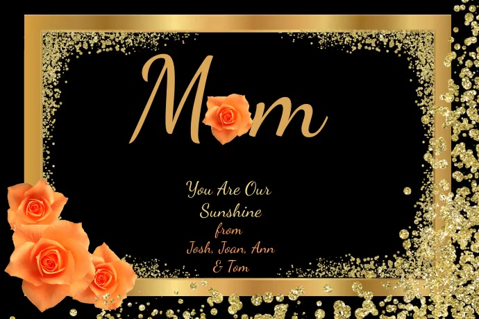 Happy Birthday Mom Poster template