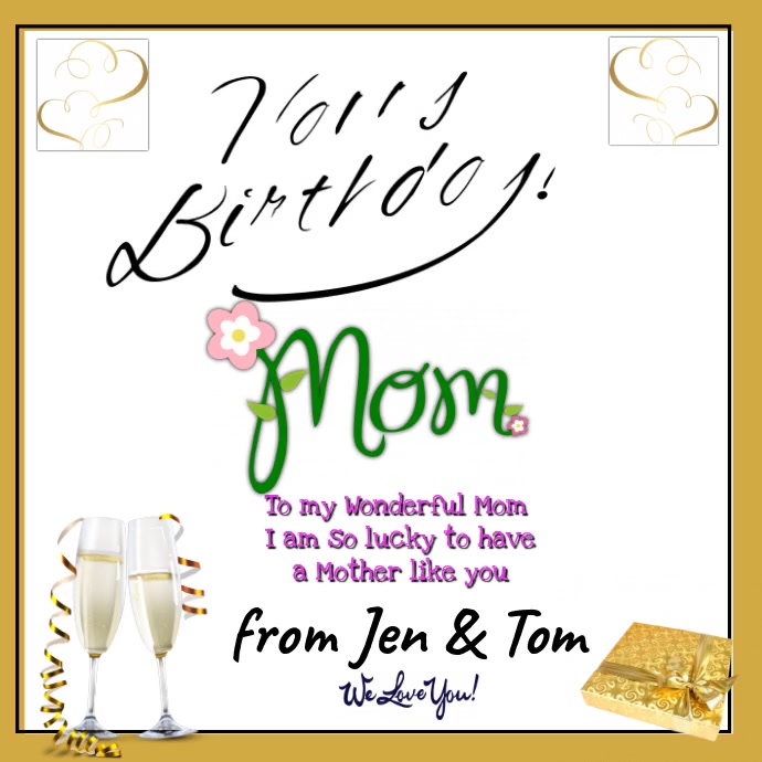 Happy Birthday MOM Template PosterMyWall