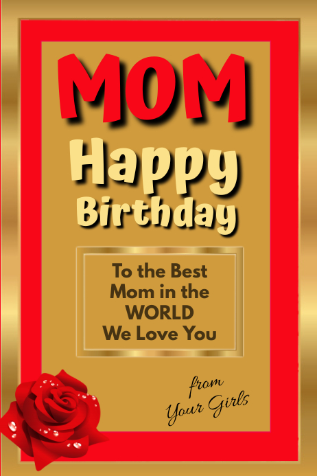 Happy Birthday Mom Póster template