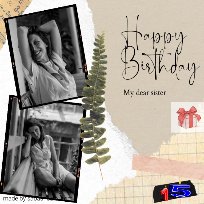 Happy birthday my dear sister Template | PosterMyWall