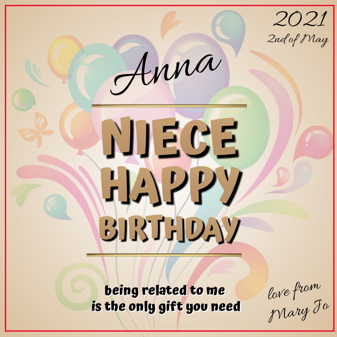 Modele Joyeux Anniversaire Niece Postermywall Modele Joyeux Anniversaire Niece Postermywall