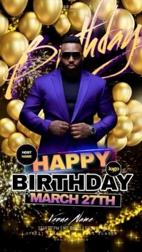 happy birthday party instagram story post template