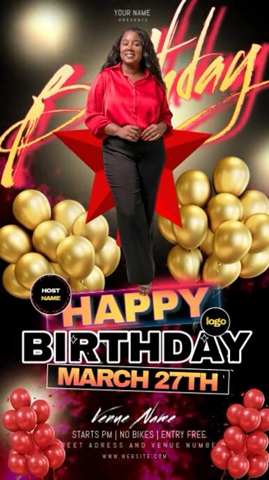 happy birthday party instagram story post template