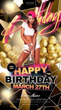 happy birthday party instagram story post template