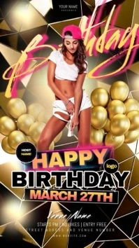 happy birthday party instagram story post template