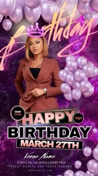 happy birthday party instagram story post template