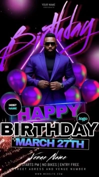 happy birthday party instagram story post template