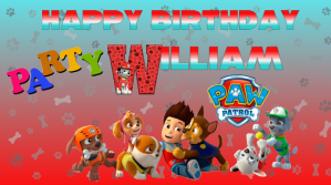 happy birthday party paw patrol banners kids Digitalt display (16:9) template