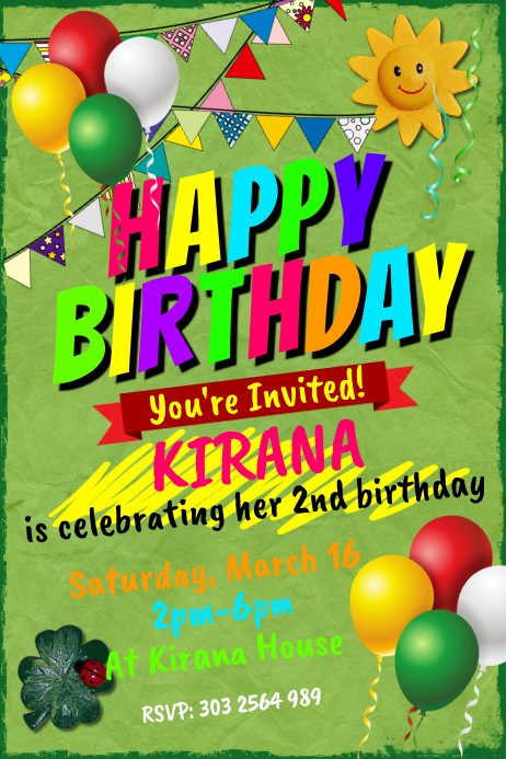 Happy Birthday Party Poster Iphosta template