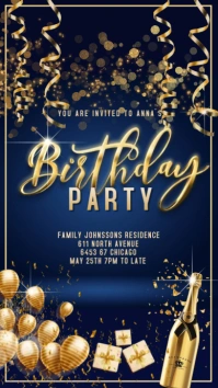 happy birthday party templates (4) Instagram Story