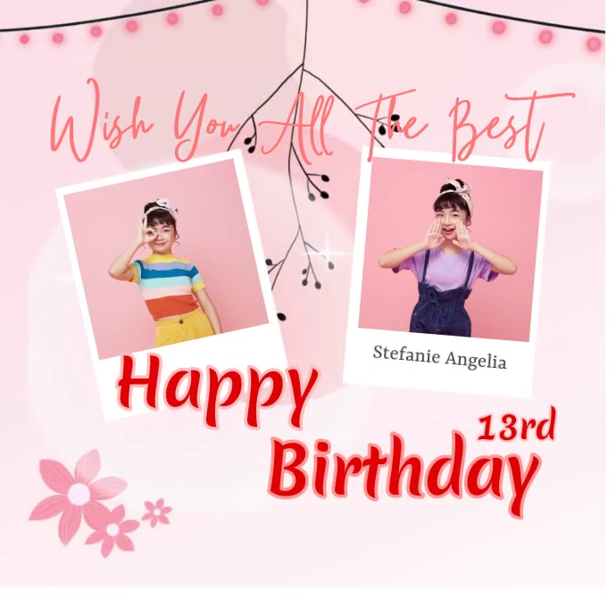 Happy Birthday pinky video template | PosterMyWall