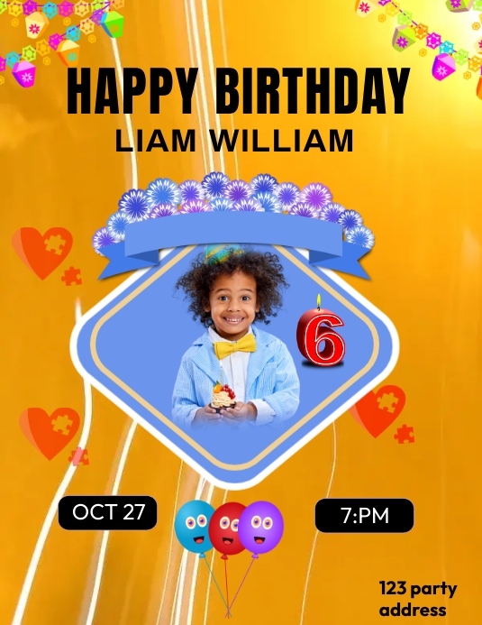 HAPPY BIRTHDAY POSTER (8) Flyer (US Letter) template