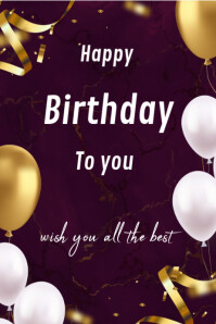 Happy Birthday Poster 2025 template