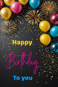 Happy Birthday Poster 2025 template