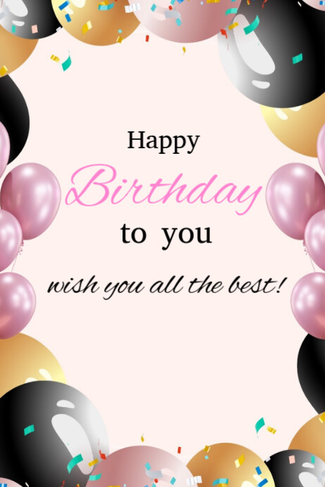 Happy Birthday Poster 2025 Plakkaat template