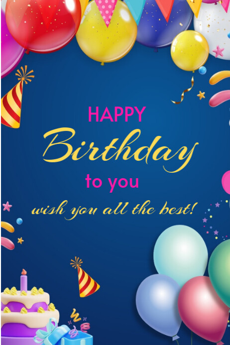 Happy Birthday Poster 2025 Plakkaat template