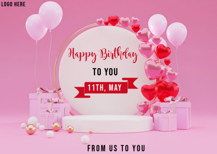 Happy birthday poster ad design Pocztówka template