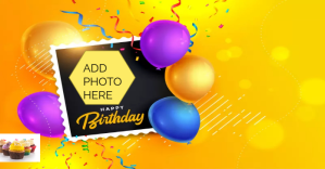 黄色 Birthday Celebration Facebook-annonce Template