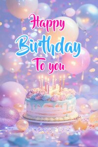Happy birthday poster template