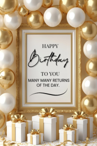 Happy Birthday Poster Design Template.
