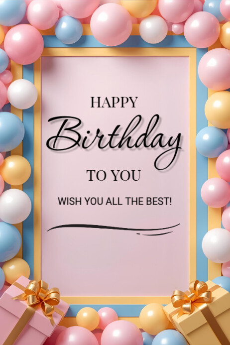Happy Birthday Poster Online Greeting Card Template | PosterMyWall