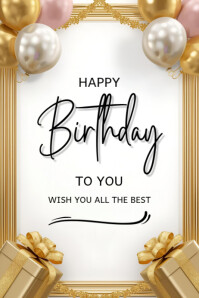 Happy Birthday Poster Online Greeting Card. template