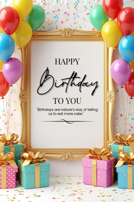 Happy Birthday Poster Online Greeting Card. Template | PosterMyWall
