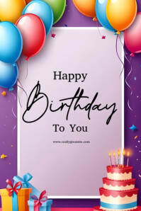 Happy birthday poster template