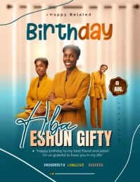 Happy Birthday Poster Templates Volante (Carta US)
