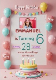 Happy Birthday Poster Templates A4